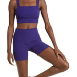 Zella Luxe Rib High Waist Bike Shorts Purple Photo 0