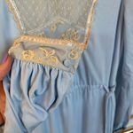 Vintage Prairie Blue Maxi Dress Lace Tiered Western Pioneer Cottage Modest Folk Photo 4