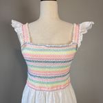 Vineyard Vines Flutter Sleeve Smocked Tiered White Linen Midi Dress Size S Photo 2