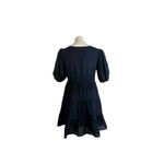 Abercrombie & Fitch Abercrombie & Finch Baby Doll Puff Sleeve Swiss Dot Navy Blue Puff Sleeve Dress Photo 9