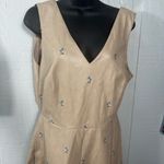 Avec Les Filles ' Tan Sleeveless Faux Leather Romper Size Large NWT Photo 3