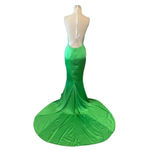 Retrofete Satin Crystal Margot Gown in Green XSmall New. Long Maxi Dress Size XS Photo 7