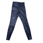 A New Day Black Lined Faux Leather Zippered Leg Leggings Pants XS Photo 3