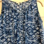 Sonoma Women’s Small Aztec Blue White Sleeveless V-neck Top Photo 1