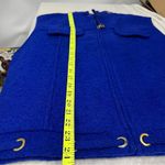 Vintage Lisa International Royal Blue xl vest 100% boiled wool full zip up FLAWS Photo 4