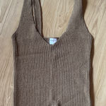 Lovers + Friends  Brown Ribbed Tank Top Photo 0