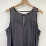 Torrid Midi Jersey Knit Trapeze Dress Hanky Hem Dark Gray Crochet Lace Yoke 2X Photo 3