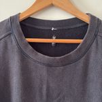 Free People Movement Sweatshirt Washed Burnout Gray Zipper Pockets Ribbed Sz S Black Photo 3