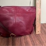 SAS Genuine Soft burgundy Red Leather‎ Slouchy Crossbody Large Bag Purse Photo 2