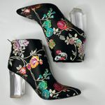 Privileged  Audra Black Floral Ankle Bootie Heels Shoe Size 10 Photo 2