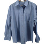 Foxcroft  Womens Classic Blue Long Sleeve Button Up Shirt Wrinkle Free Size 16 Photo 0