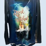 One World  Halloween Blue Tie-Dye Top L Photo 0