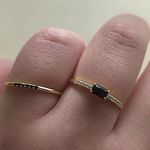 Boutique NEW‎ Yellow Gold Plated Silver Baguette Onyx Simulated Diamond Ring Sz 6 Photo 0