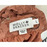 Molly Bracken  Women's Large Orange Lace Button Down Sleveless Mini Dress Western Photo 11