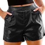 DKNY  JEANS High waisted Black Faux Leather Short Photo 0