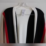 Chico's Chico’s Striped Red, Black, Cream, and Camel Shawl Wrap Photo 1