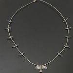 Vintage Native American Zuni Southwestern Liquid Silver Bird Fetish Necklace Photo 5