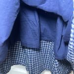 Eshakti Blue Gingham Check Midi Dress Women's XL 2X Cotton Lined Pockets Photo 4