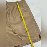 Aaron & Amber Faux leather vegan drawstring shorts brown Tan Size M Photo 5