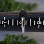 Sterling Silver Trendy Women's Ring With Black Cluster Accents in Size 8 Photo 5