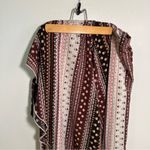 True Wrap Maxi Skirt Black Brown Floral Geometric Boho White Size M Photo 8