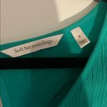 Soft Surroundings  Green Destin Gauze Cold Shoulder Midi Dress Size S Photo 2