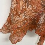 Sage The Label Orange Floral Ruffled Mini Wrap Dress Womens XS Boho Cottage Photo 5