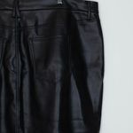 Good American  Grunge Black Faux Leather Front Slit Midi Skirt Size 22 Biker Edgy Photo 5