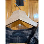 nuuds Plaid Button Front Shirt 100% Cotton Long Sleeve Casual Top Medium Black Photo 1