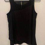 BCX  Black Ruffle Layer Hem Chiffon Sleeveless Top Photo 0