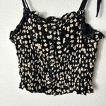 Urban Outfitters Black Daisy Floral Crop Top Tank Top Medium Photo 1