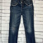 Silver Jeans Blue Straight Leg Suki Mid Rise Capri Pants SZ W27 Distressed Denim Photo 0