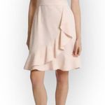 London Times  Dress Women's 8 Pink Cold Shoulder Flounce Ruffled Over the Knee Photo 0