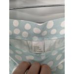 Softies Aqua Dot Short Sleeve Notch Collar Capri Baggy Pants Matching Lounge Set Blue Photo 5