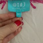 Taj by Sabrina Crippa silk beaded sequin gorgeous medium M tunic top cover swim Pink Photo 3