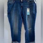 Old Navy Blue Boyfriend Straight Cropped Cuffed Hem Jeans Size 18 NEW Photo 0