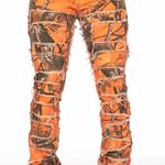 Rockstar Vibrant Orange and Black Jeans with Distressed Details Size XS Photo 14