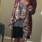 Almost Famous Maroon and white, Aztec print, light weight sweater, size Large. EUC Photo 8