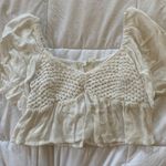 Crochet Boho Top White Size M Photo 0