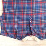 American Vintage Women’s XL Vintage 70s Plaid Sleeveless Top Blue Red Boxy Short Sleeve X Large Photo 1