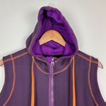 Title Nine Title‎ Nine Vest Womens Large Purple Zip Up Hooded Pockets Athletic Fleece Lined Photo 2