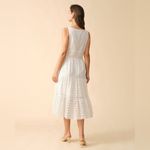 RIHOAS The Square Neck Tiered Hem Midi Dress 76 White Size M Photo 2