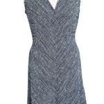 Rebecca Taylor  Tweed Dress Navy Sleeveless Fit & Flare Fringe Women’s Size 8 NEW Photo 0