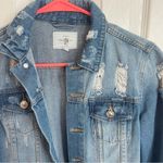 Papaya Distressed Denim Jacket Photo 2