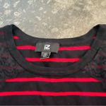 Iz Byer Black and Red Low Sleeve Sweater Photo 6