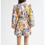 Farm Rio NWOT  Greek Garden Long Sleeve Plunge Neck Cotton Romper Size XS Photo 2