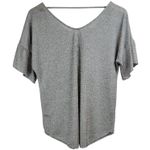 Maurice's  Women's Silver Gray Marled Ribbed V Neck Short‎ Sleeve Tunic Top Size M Photo 1