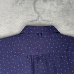 Lands' End Lands End Shirt Womens 10 Navy Blue Polka Dot Button Up Blouse Preppy Feminine Photo 4
