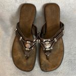 White Mountain Women’s  Brown Cezar Silver Medallion Slip-on Sandal Shoes 9 Photo 1