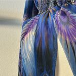 None 382•Sheer•Peacock Feather print•Blouse•Size‎ Large•NWT Photo 1